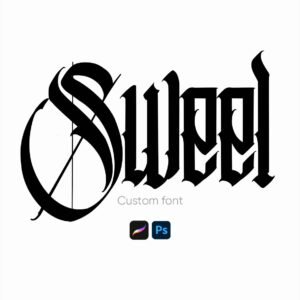 Custom Gothic Font – Unique Square Style for Tattoo Design